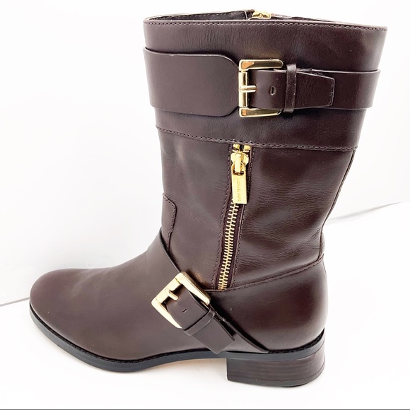 {Michael Kors} Gansevoort Leather Mid-Calf Boot' - Picture 4 of 16